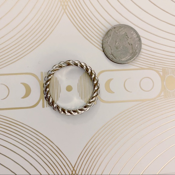 Silver ring band twist braid detailing - Picture 2 of 8